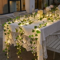 Изкуствени бръшлян гирлянди фалшиви растения с LED струнна светлина, зелено за сватбено парти градина на открито зеленина декорация на стена- комплекти