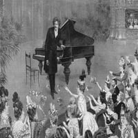 Ignace Jan Paderewski n. Полски пианист и композитор. Рисуване, 1898 г., от Хари Фини. Печат на плакат от