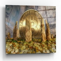 Епично изкуство „Bitcoin New Age Three“ от Steve Hunziker, Acrlic Glass Wall Art, 36 x24