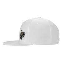 Cepten Mens & Women's Hip Hop Cool With Jimi Hendri Logo Регулируемо бейзболна плоска шапка на сметката бяла