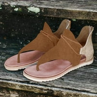Гладиаторски сандали за жени, дамски клинови платформи сандали модна летна плажна плоска сандали глезен Т-ленти обувки