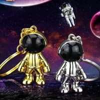 BOC Astronaut Keychain lealleplaping сладък анимационен филм 3d Spaceman Doll Ornament Metal Girl двойка автомобил Ключ пръстен раница висулка Нова година