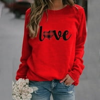 IOPQO качулки за жените модни моди с дълъг ръкав Любов отпечатани пуловер