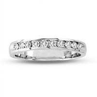 14k златен канал Сватбен пръстен или годишнина с 0. CTTW Stone Round Diamonds H -I Si Качествен булчин - размер 5