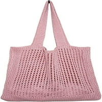 Кройца за плетене на една кука чанта с голям капацитет куха чанта за рамо за ваканция за пазаруване на плаж