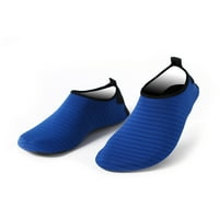 Crocowalk Момичета момчета водни обувки Бързи сухи аква чорапи дишащи боси леки фиш върху апартаменти Женски мъжки атлетически комфорт Swim Shoe Blue 7-7.5