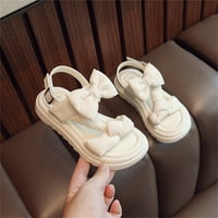 Бебешки момичета обувки боукът отпечатани плоски близки пръсти сандали рокли принцеса летни детски обувки за училище
