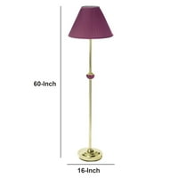Дизайн на стъблата метална подова лампа с плат, плисиран, розово-салто шерпи