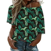 Жени Boho Loose Top Summer Blouse Thish One Plus Size Floral отпечатано рамо Женска блуза под скраб жени ризи с дълъг ръкав дамски върхове тениски