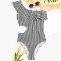Leey-World дамски бански костюми нов размер с размер разделен квадратен ъгъл отпечатани две женски танкери бански костюми, s