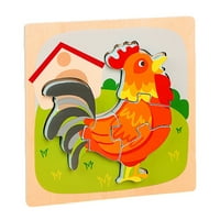 Yesbay карикатури Frog Train Animal 3d дървена мозайка пъзели Борд Образование Детска играчка