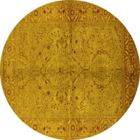 Ahgly Company Indoor Round Oriental Yellow Industrial Area Cures, 5 'кръг