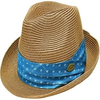 San Diego Hat Company Men's Blue Twill Band Sdta Pin Paperbraid Fedora шапка, естествено