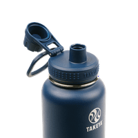Takeya Actives от неръждаема стомана бутилка с вода w чуп капак, 40oz полунощ