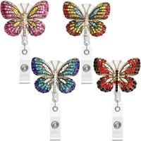 Butterfly Badge Clip Butterfly Rhinestone Nurs