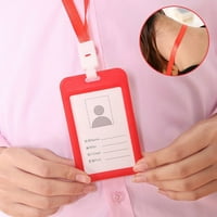 Преносим цветен служител пластмасова лична карта притежател на имение етикет ланир за врата, червено, h