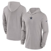 Мъжки Nike Grey Dallas Cowboys странична тениска с качулка с дълъг ръкав