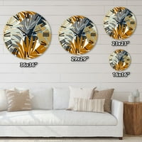 Art DesignArt 'Абстрактно тропическо лятно палмово дърво и бананови листа' Модерен часовник за стена в. Широк в. Високо