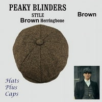 Класическа шапка на Newsboy for Men Newsboy Caps Vintage Retro Tweed Peaky Blinders Beret Hat Flat Peaked Cap Street Hats for Women Men