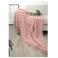 Плетени одеяла за пискюл за легла Диван Снимка Офис Спящ климатик Одеяло Цвят: Изумруд Зелен размер: 130* 520g