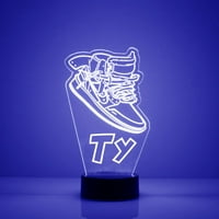 Маратонка Персонализирана нощна светлина с отдалечена, персонализирана гравирана LED светлинна лампа W Ваше име, Нощни светлини на обувки W Цветове, режими, батерия или USB