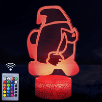 Нощна светлина 3D илюзионна лампа за деца с цветове на дистанционно контролер - A50