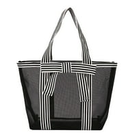 SHLDYBC Дами прозрачна куха чанта прозрачна мрежа Tote Bag Fashion Ramenger Bag Travel Tote, Mesh Tote Pack, летни спестявания клирънс