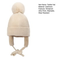 Малче шапка миеща се твърд цвят на ухото покритие Дизайн приятелски за кожата устойчива на устойчива на топло кашмир ветровито момиченце зимна топла декорация на шапка за пътуване