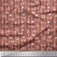 Soimoi памучен фланелка тъкан ивица и магнолия флорален декор от плат, отпечатан двор