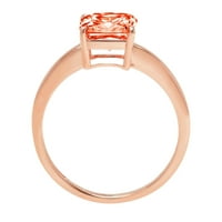1. CT Brilliant Asscher Cut Clear Simulated Diamond 18K Rose Gold Politaire Ring SZ 9.25