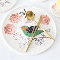 Xinhuadsh кръгла изолация на подложка за творчески печат Цветя птица Модел Изолация Пот мат кухня