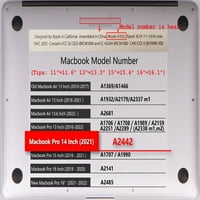Kaishek само за MacBook Pro 14 Модел за освобождаване на случая A2779 A2442, пластмасов капак на калъфа с твърда обвивка, Sky Series 0174