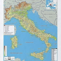 Cafepress - Карта на Италия - голяма плажна кърпа, мека 30 x60 кърпа с уникален дизайн