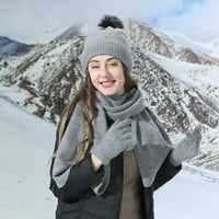 Шал шал и ръкавици, поставени жени зимни шапки, по -топли и ръкавици