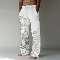 Панталони за мъже Мъжки модни ежедневни отпечатани джобни дантелени панталони с голям размер панталони мъжки панталони
