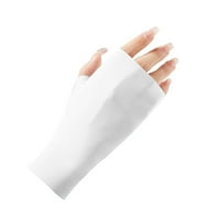 Бели жени за защита на външни ръкавици с дължина на китката слънчев блок шофиране без пръсти ръкавици