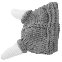 Прекрасно бебе о рог шапка есен зими шапки шапки топла вълна плетене на една кука шапка за бебе бебе в сиво