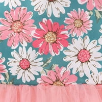 Малко дете бебе момичета деца лято без ръкави флорална жилетка цветна печат лък дантелена мрежа от рокля спестявания
