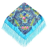 Подаръци за жени Yohome Clearance Жени Лейди Фолк-Круст за печат вратовръзка Тайтел квадратен шал опаковане шал Пътуване Шарве Светло синьо