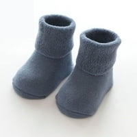 Новородени бебешки чорапи Тери антиплъзгави чорапи за бебе зима топло дебели бебешки момичета момчета чорапи солидни бебешки аксесоари за дрехи