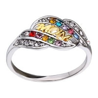 Feledorashia Mothers Day Gifts Rings Mom Ring Creative Colort Съвпадаща мама Ring S Imple и универсални бижута